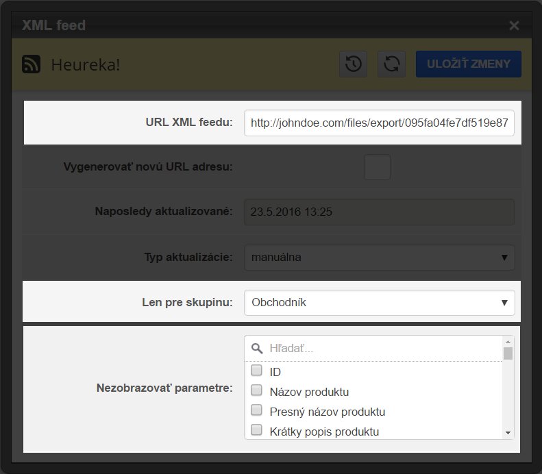 wexbo xml feed settings