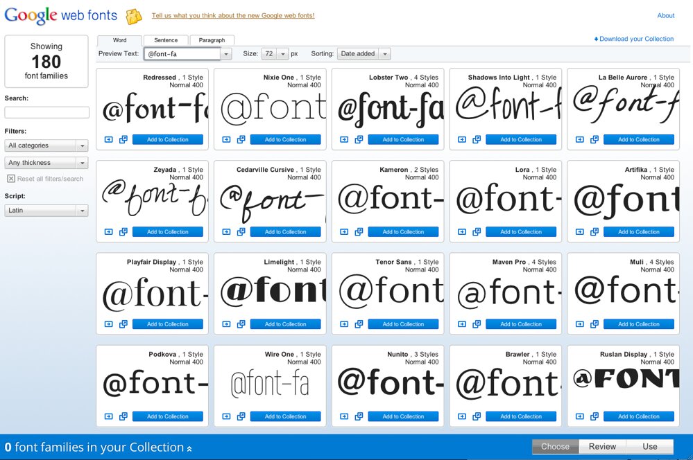 google fonts