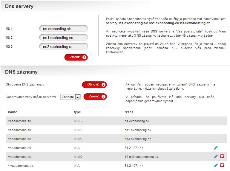 dns exohosting new