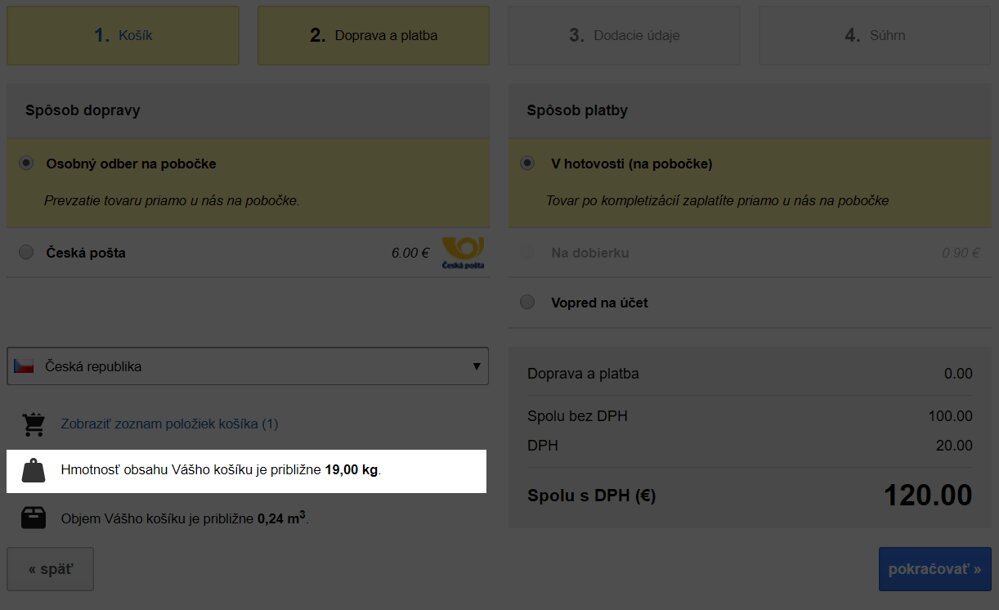 weight cart info